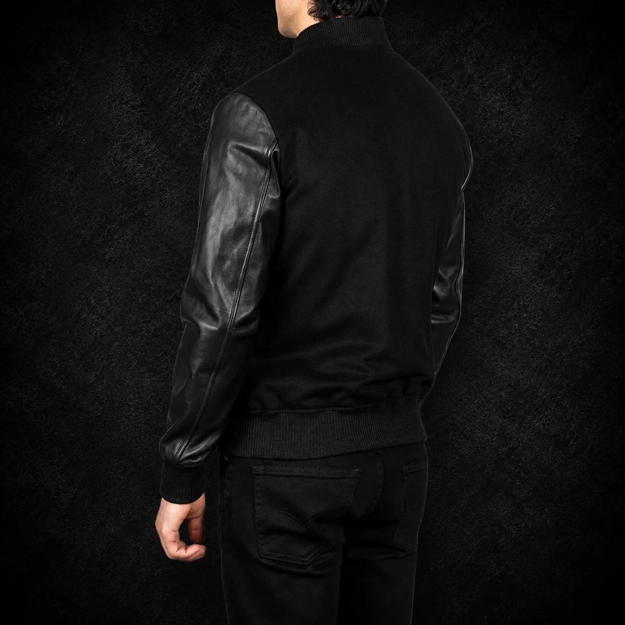 Griffin Black Hybrid Varsity Jacket alternate