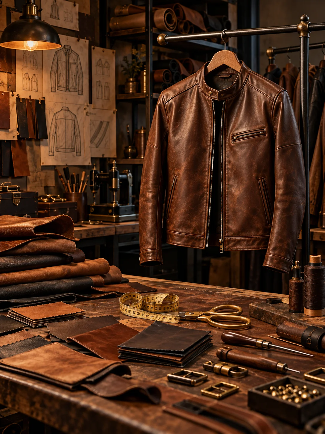 Original Jonny N Guys brand leather jacket campaign photograph