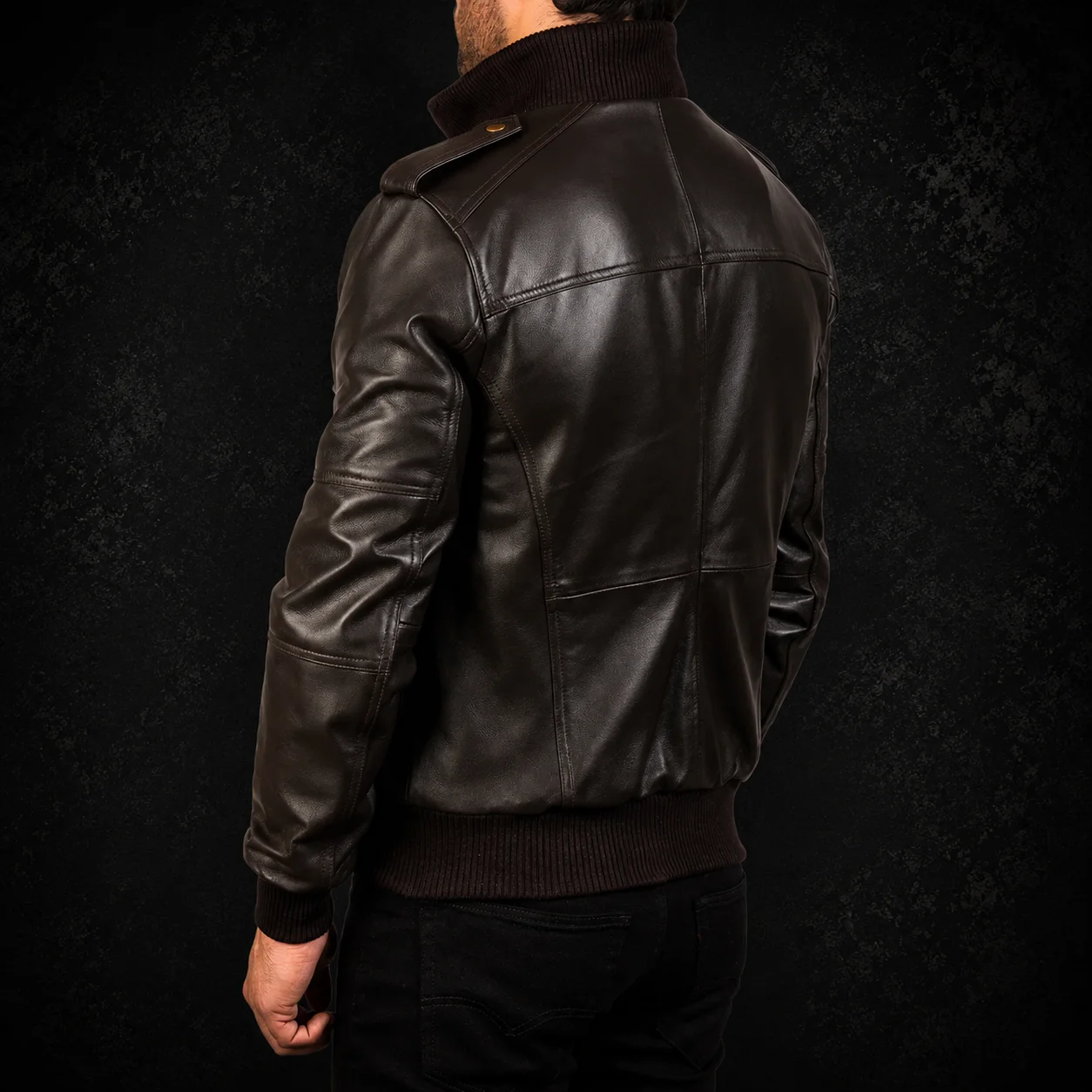 Ranger Brown Leather Bomber Jacket alternate