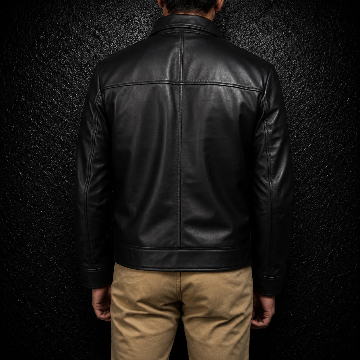 Men's Striker Black Sheepskin Leather Jacket alternate