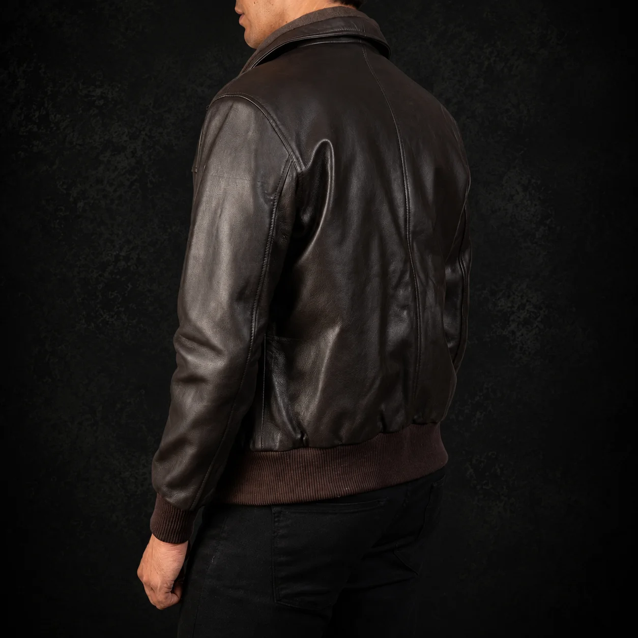 Alden Brown Leather Bomber Jacket alternate