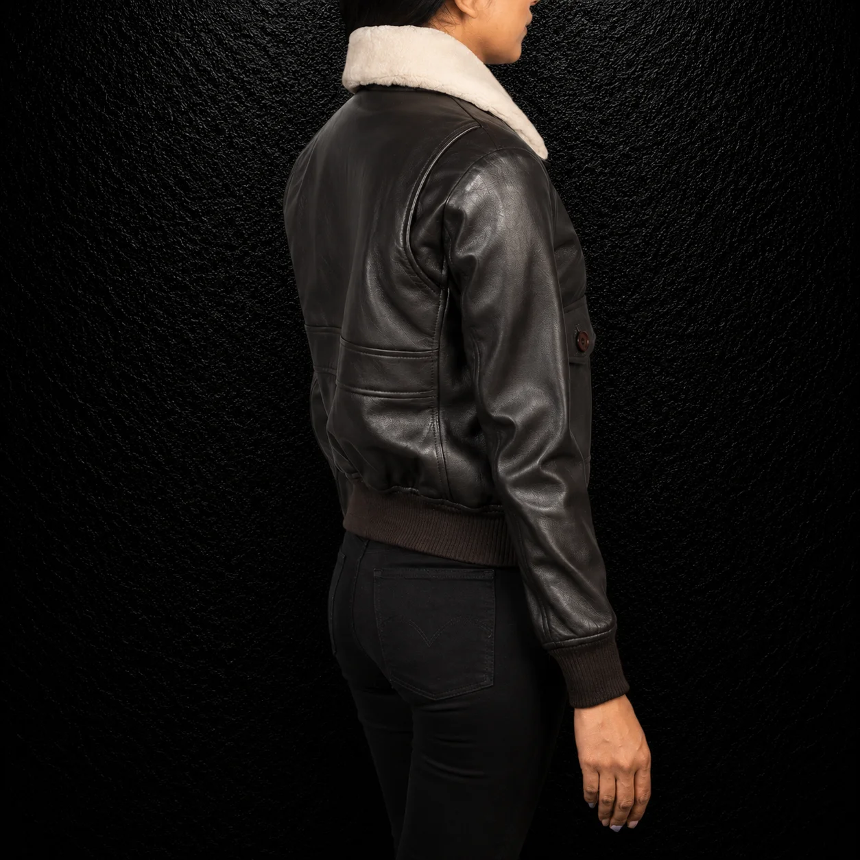 Marlowe G-1 Brown Leather Bomber Jacket alternate