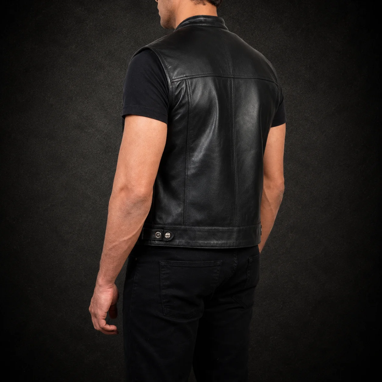 Sterling Moto Black Leather Vest alternate