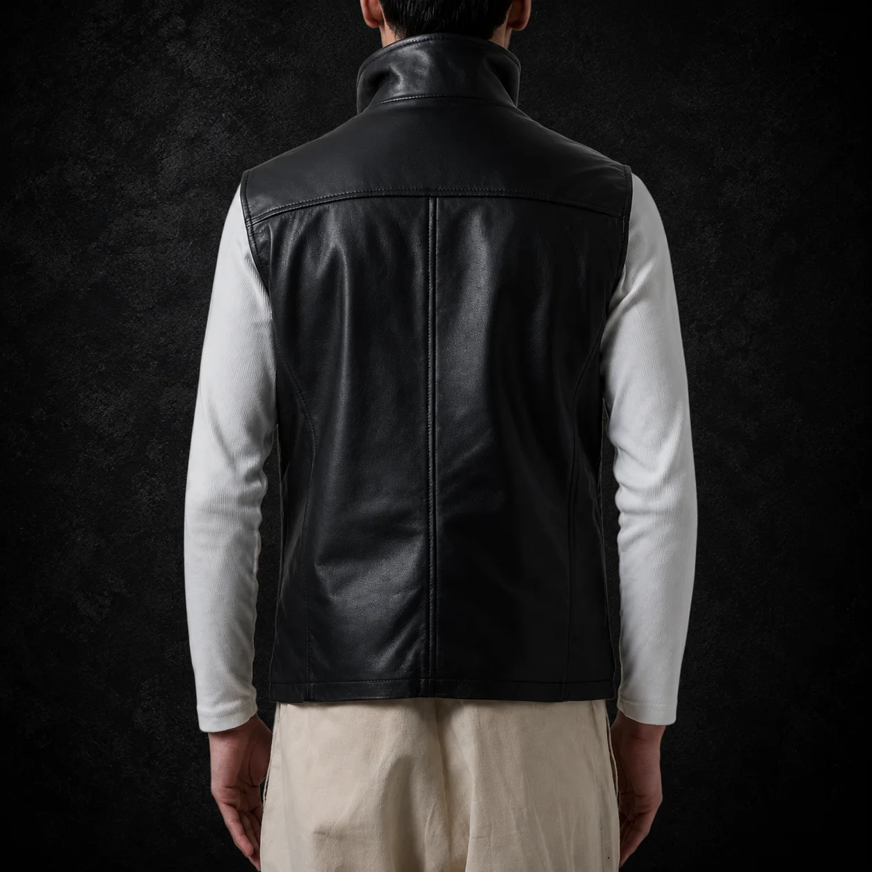 Beckett Black Leather Vest alternate