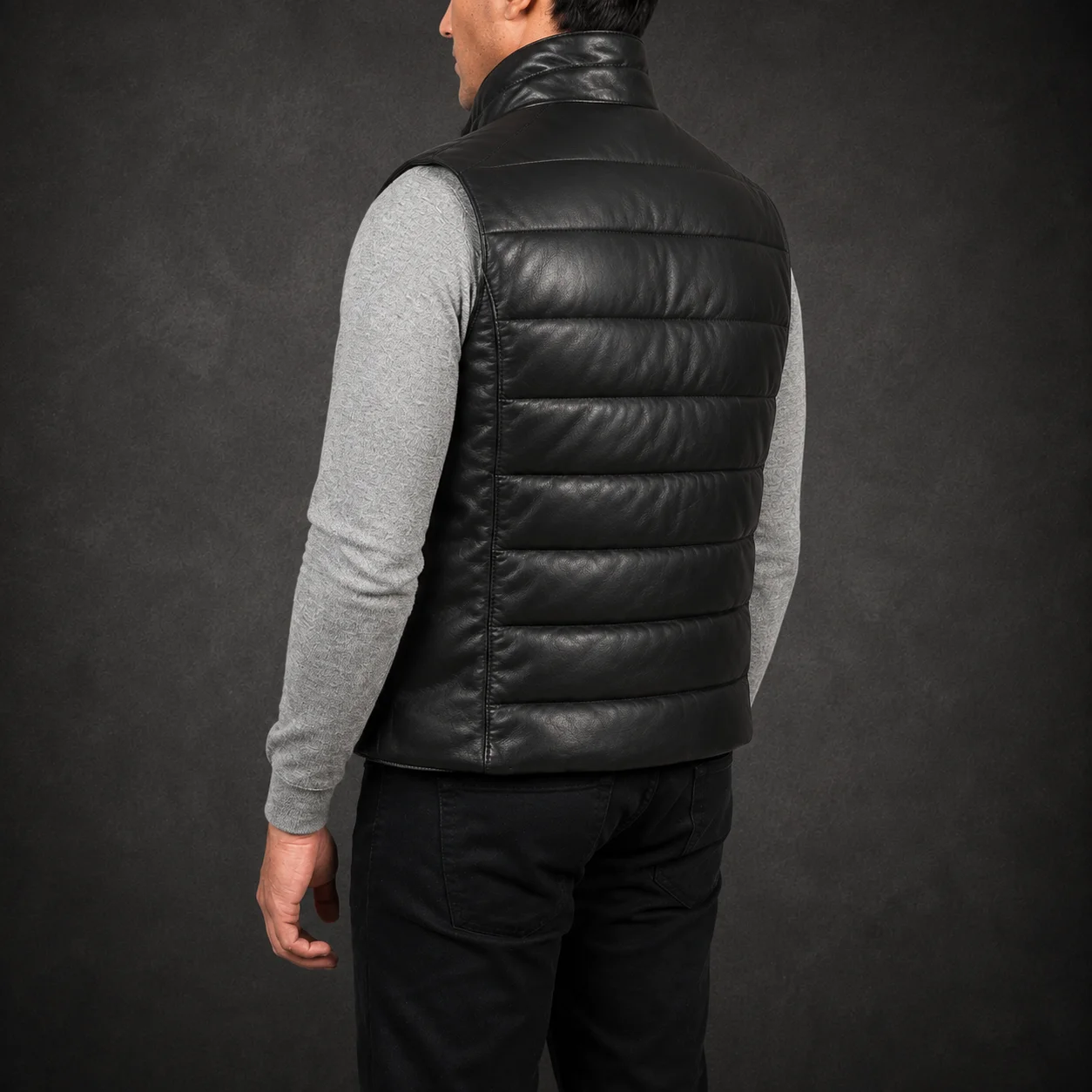 Emerson Blue Leather Puffer Vest alternate