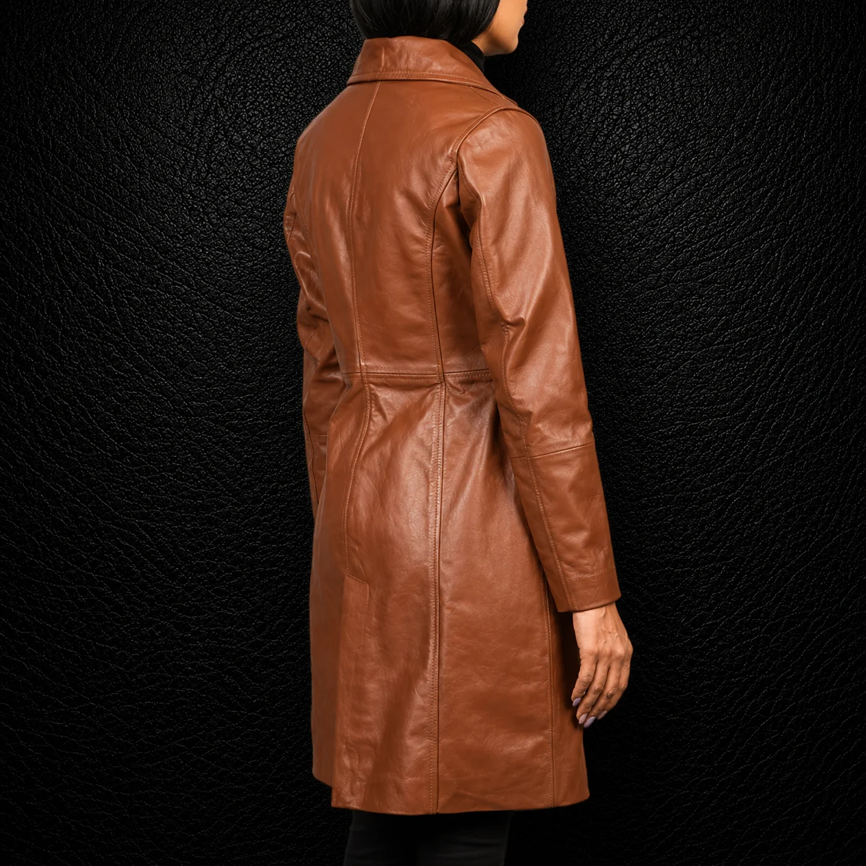 Camille Brown Single Breasted Leather Coat alternate