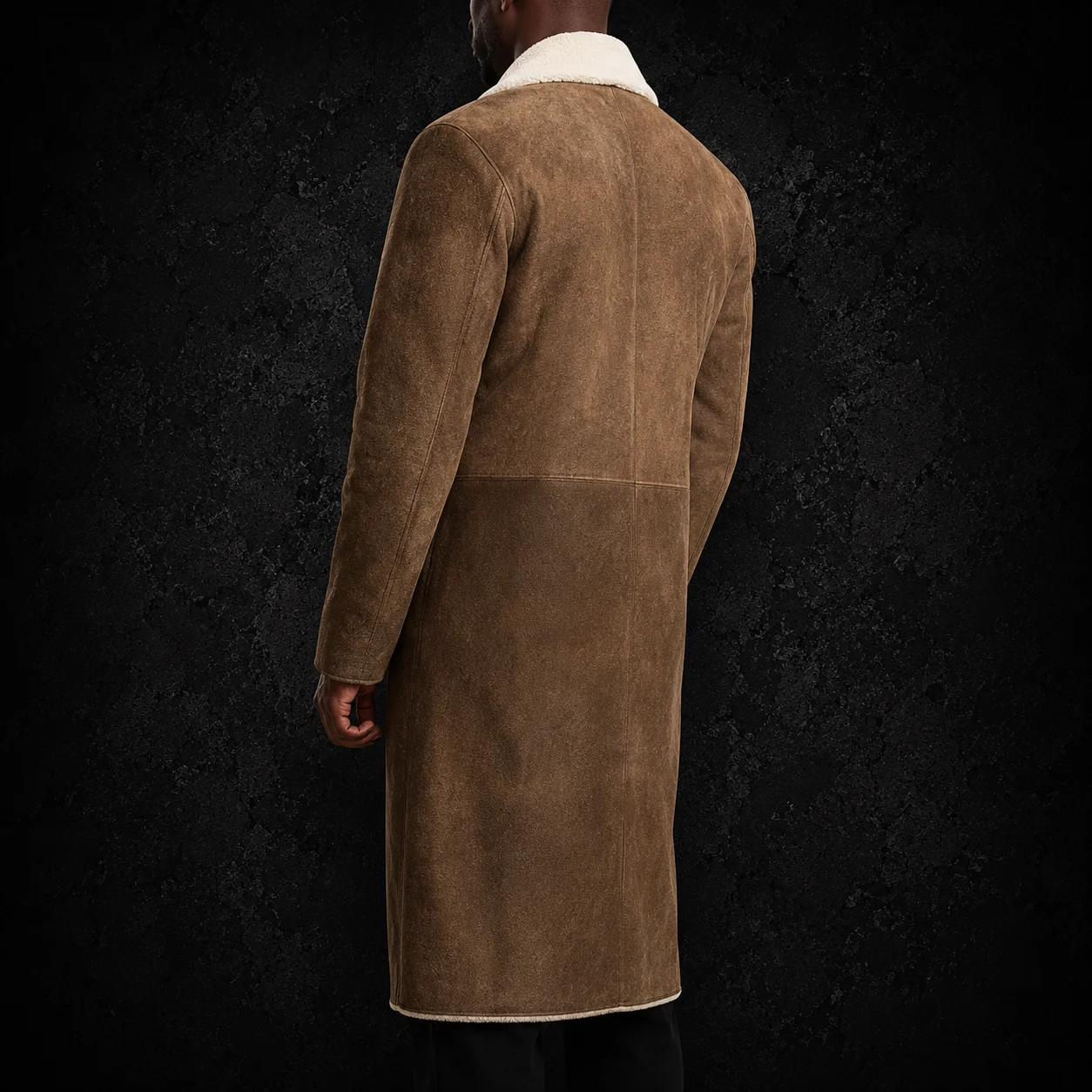 Ashford Distressed Brown Shearling Long Coat alternate