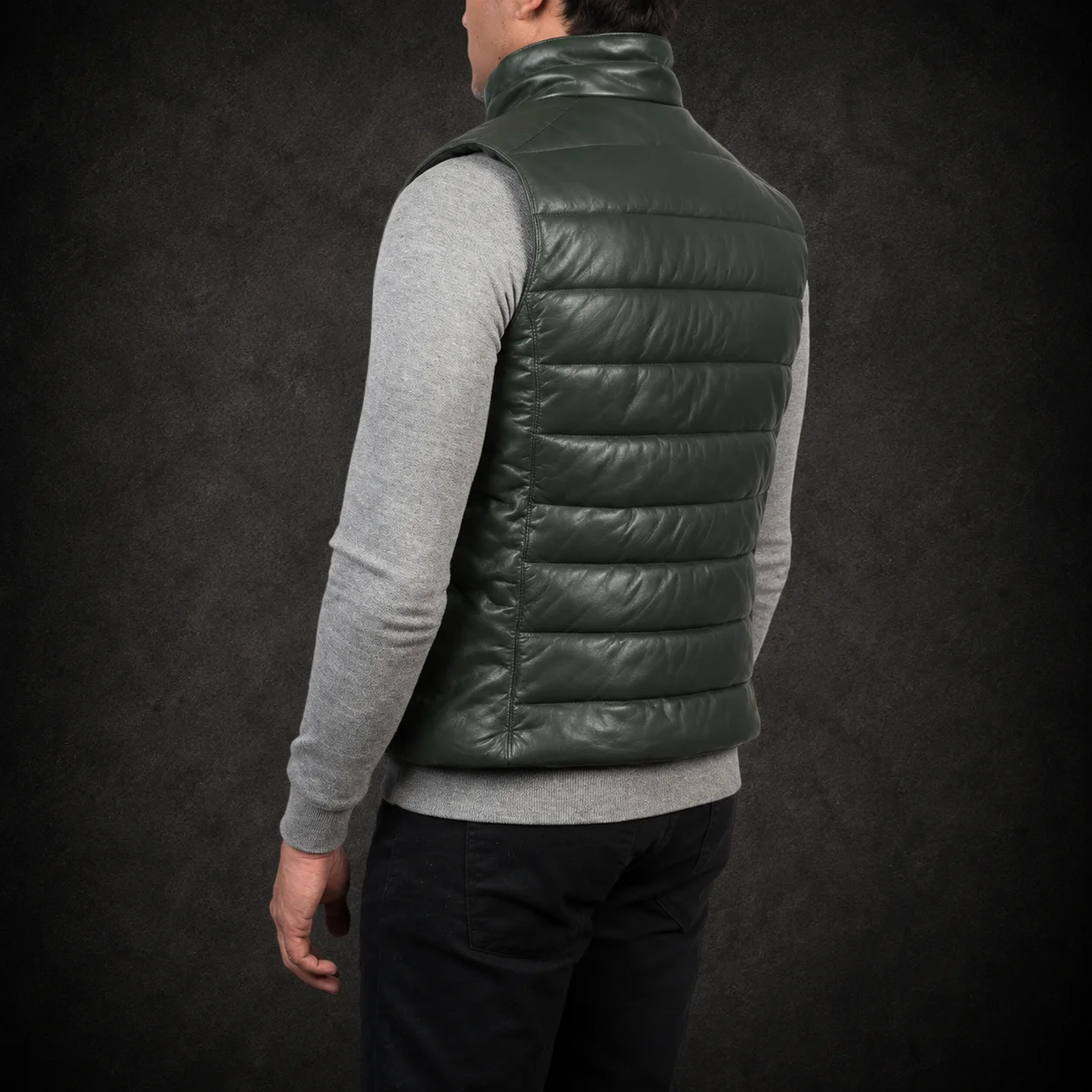 Emerson Green Leather Puffer Vest alternate