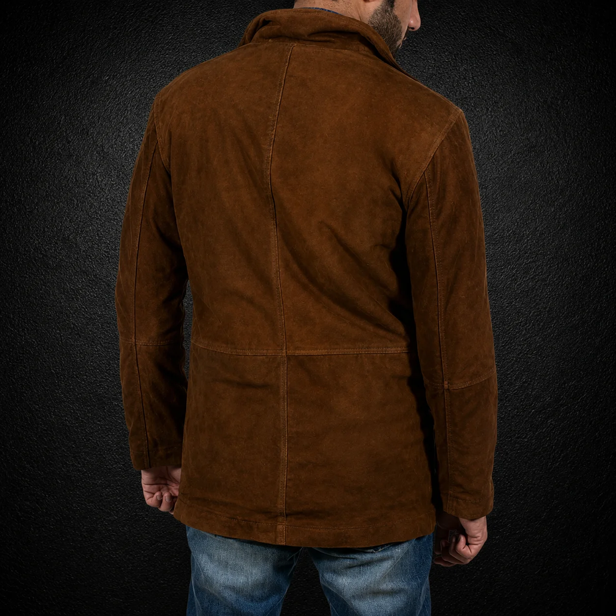 Men's Ranger Brown Suede Shearling Jacket alternate