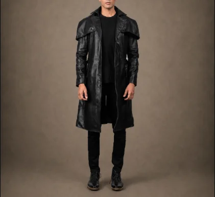Blackcrest Leather Duster Coat