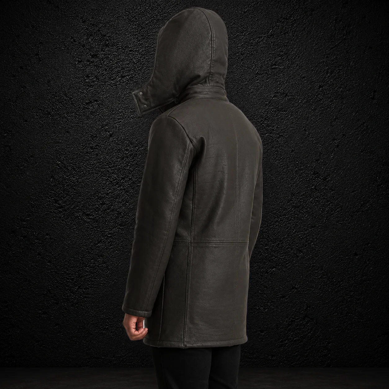 Briarstone Tumbled Brown Leather Duffle Coat alternate