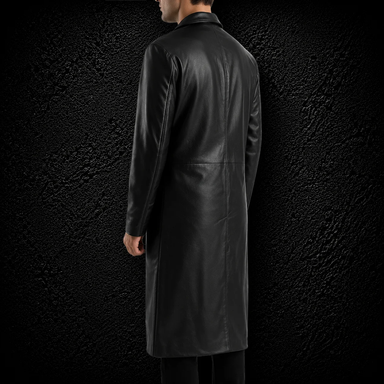 Camden Black Leather Single Breasted Coat alternate