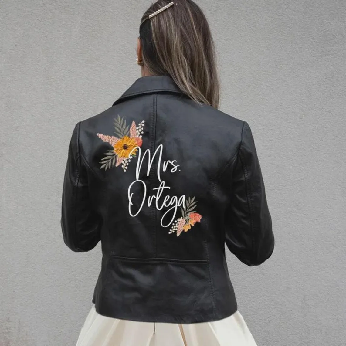Custom Bride Jacket, Personalized Mrs Jacket, Embroidered Wedding Gift, Bridal Wear