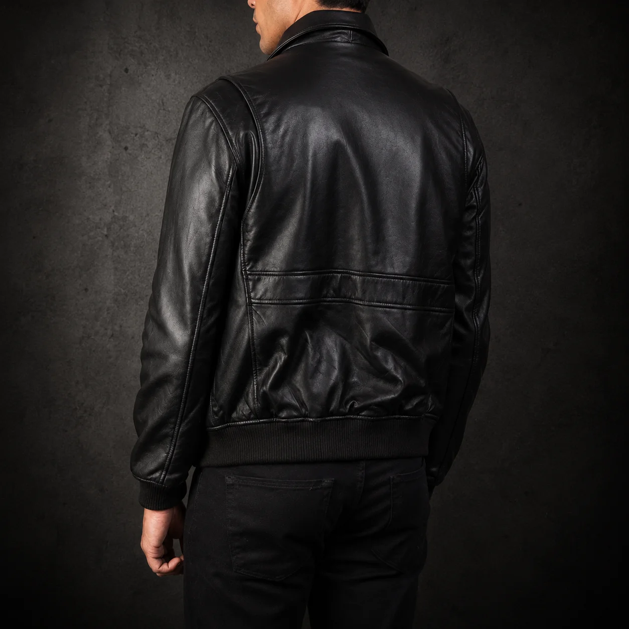 Maddox A-2 Black Leather Bomber Jacket alternate