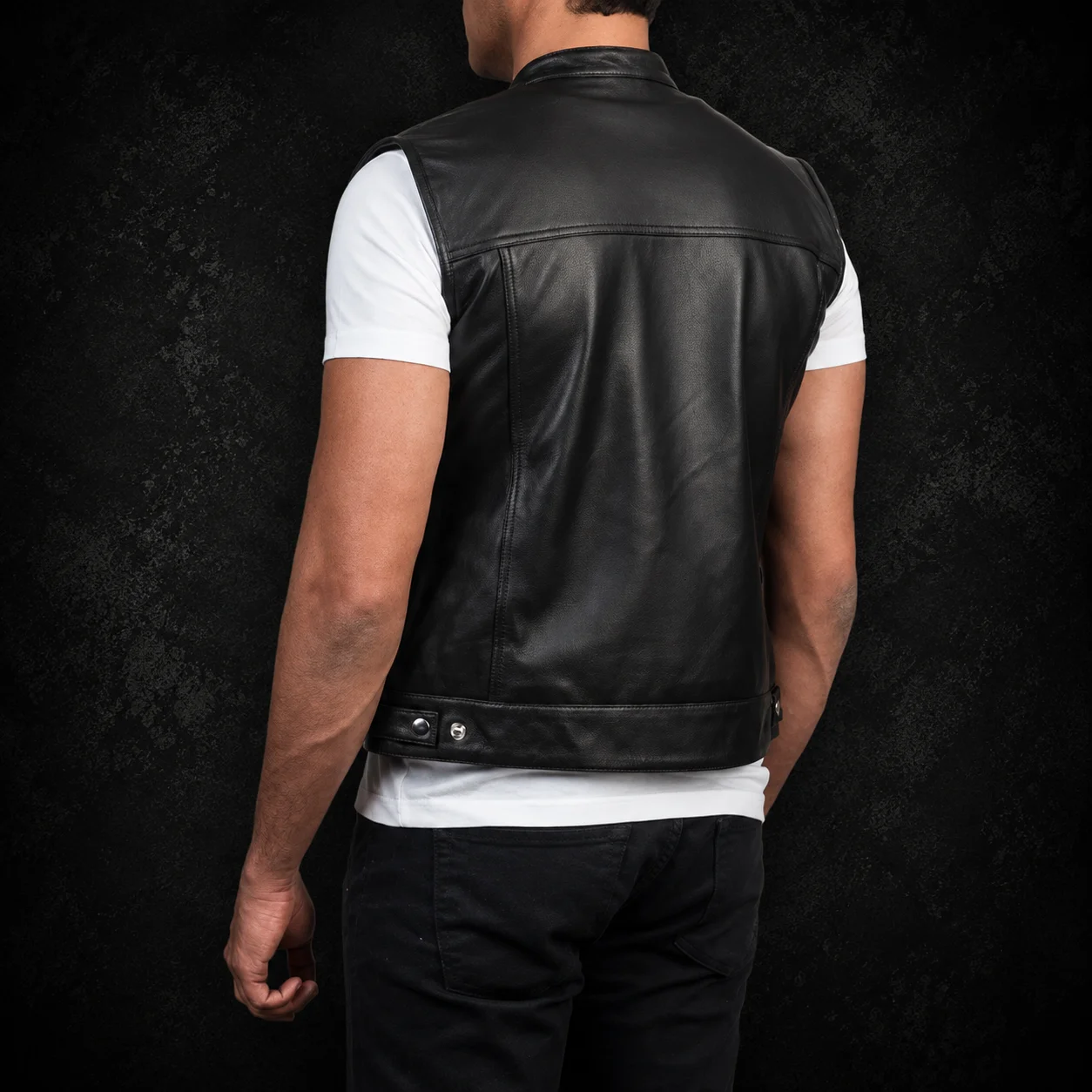 Sterling Moto Brown Leather Vest alternate