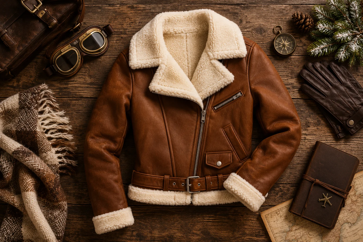 Women's genuine leather aviator jacket with a classic flight-inspired design crafted from premium leather by Jonny N Guys