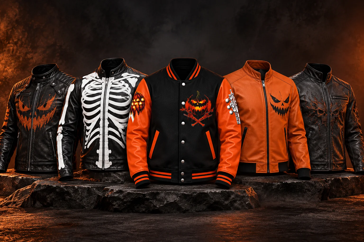 Halloween leather jackets and varsity jackets by Jonny N Guys