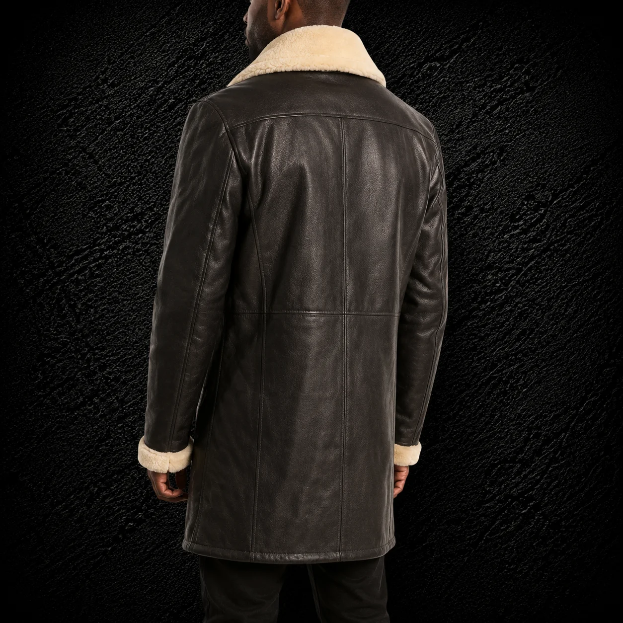 Kingsley Brown Leather Shearling Double-Breasted Coat alternate