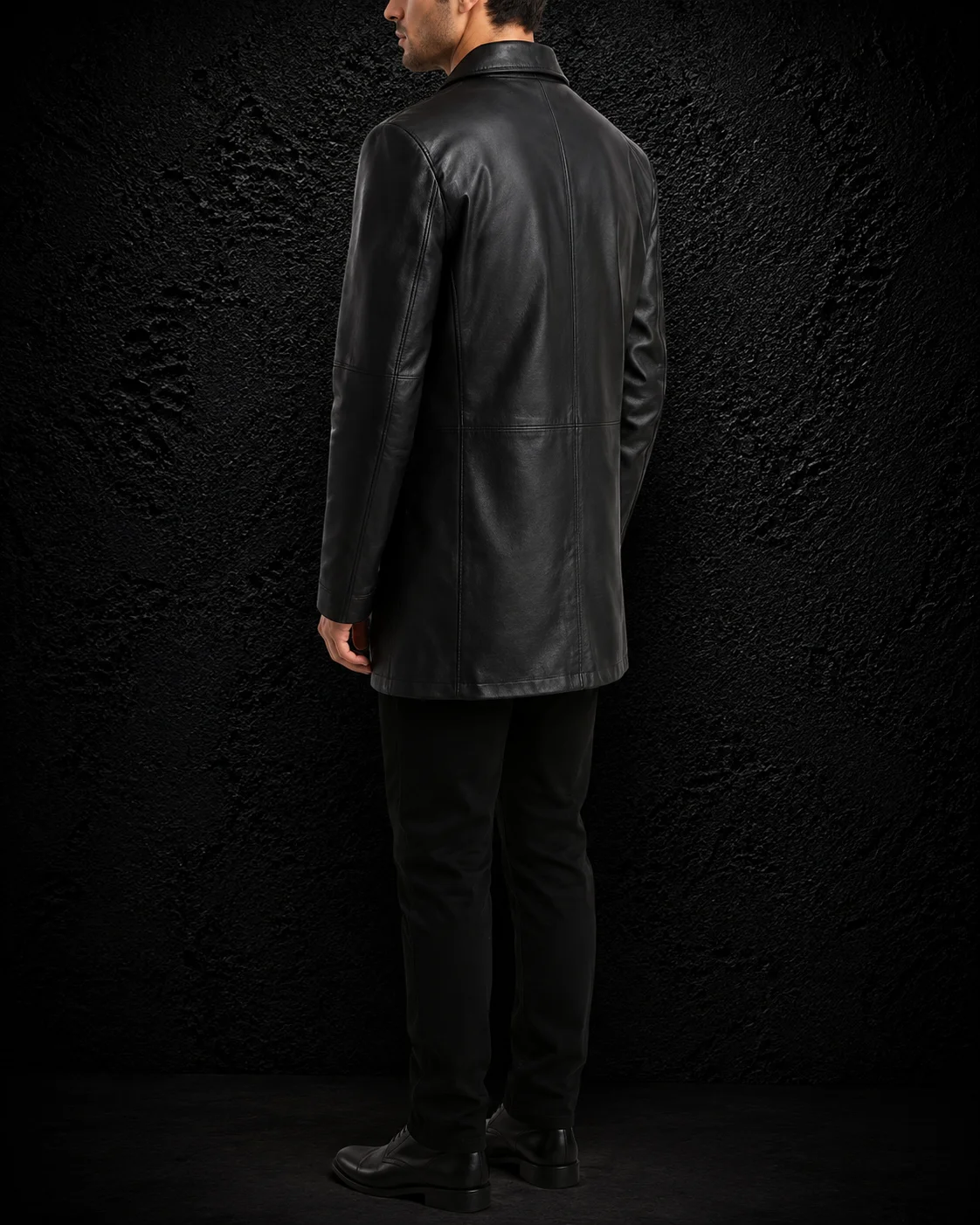 Langford Black Leather Coat alternate