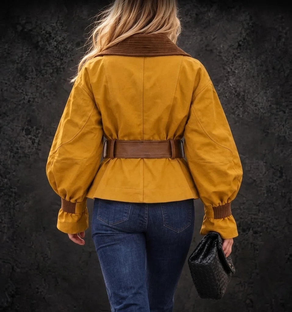 Drew Barrymore Show NYC Mustard Suede Jacket alternate
