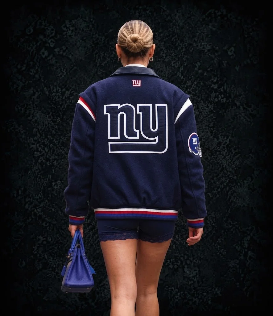 Marissa Ayers New York Giants Navy Varsity Jacket alternate