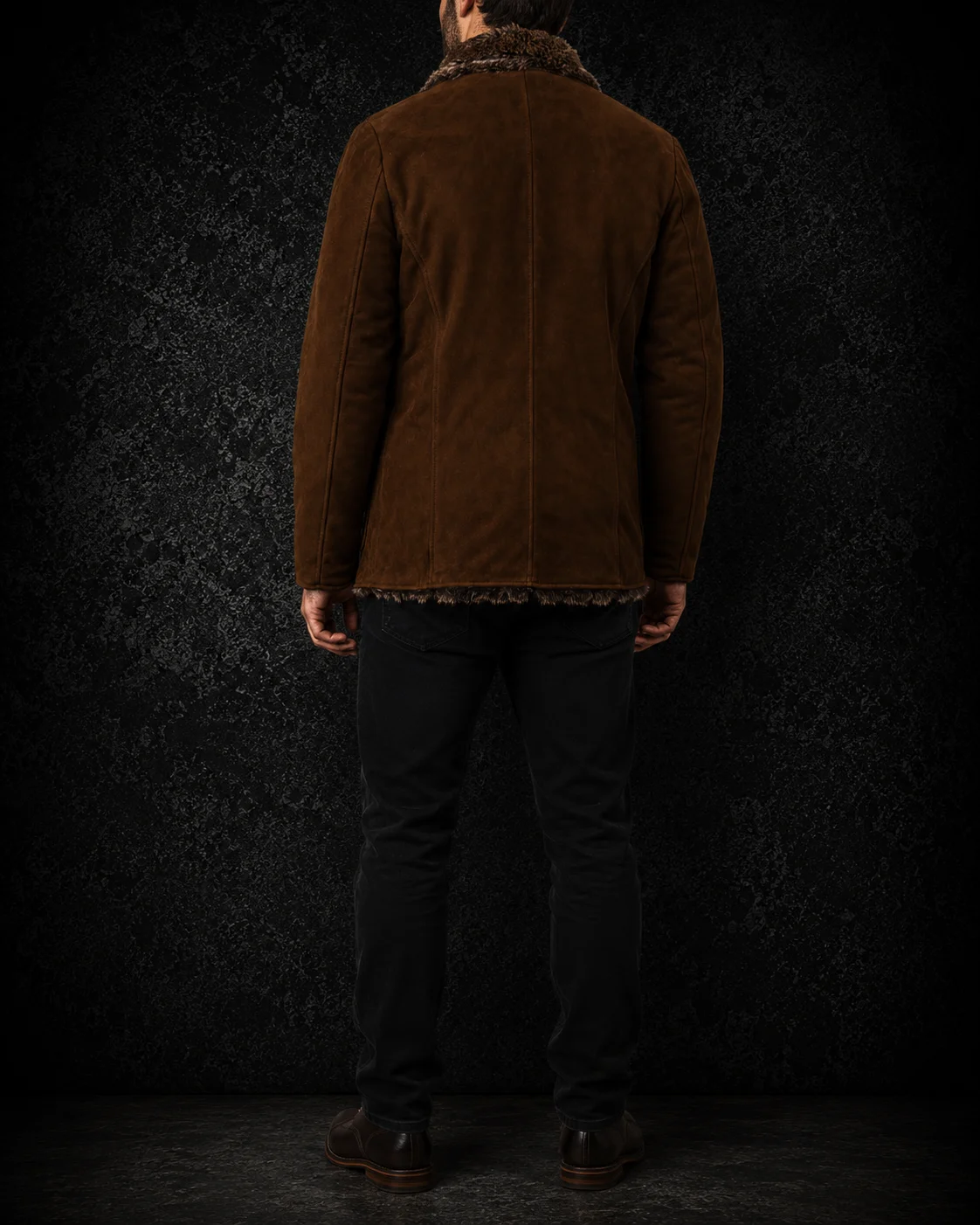 Marlow Dark Brown Suede Shearling Coat alternate