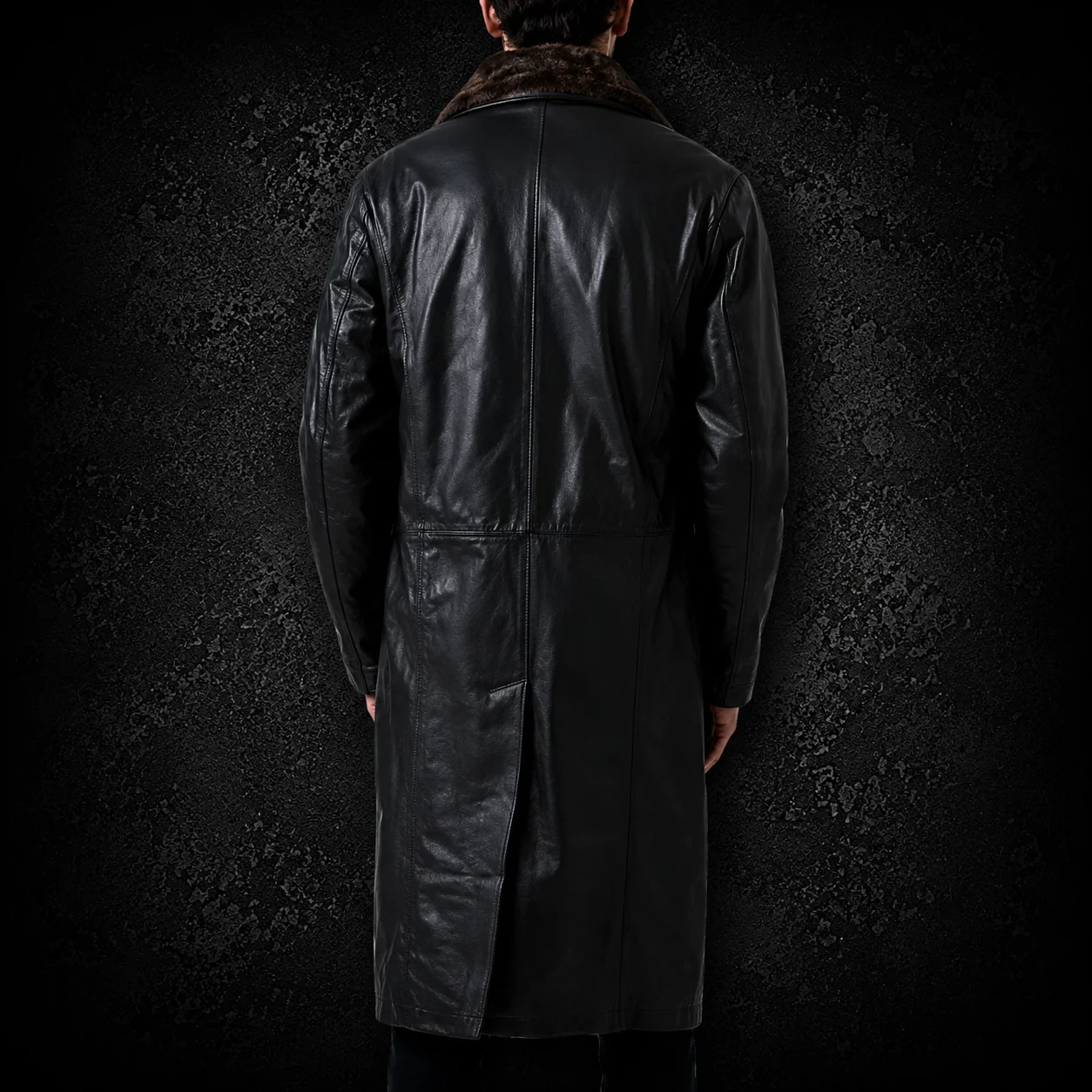 Ravenport Black Leather Shearling Coat alternate