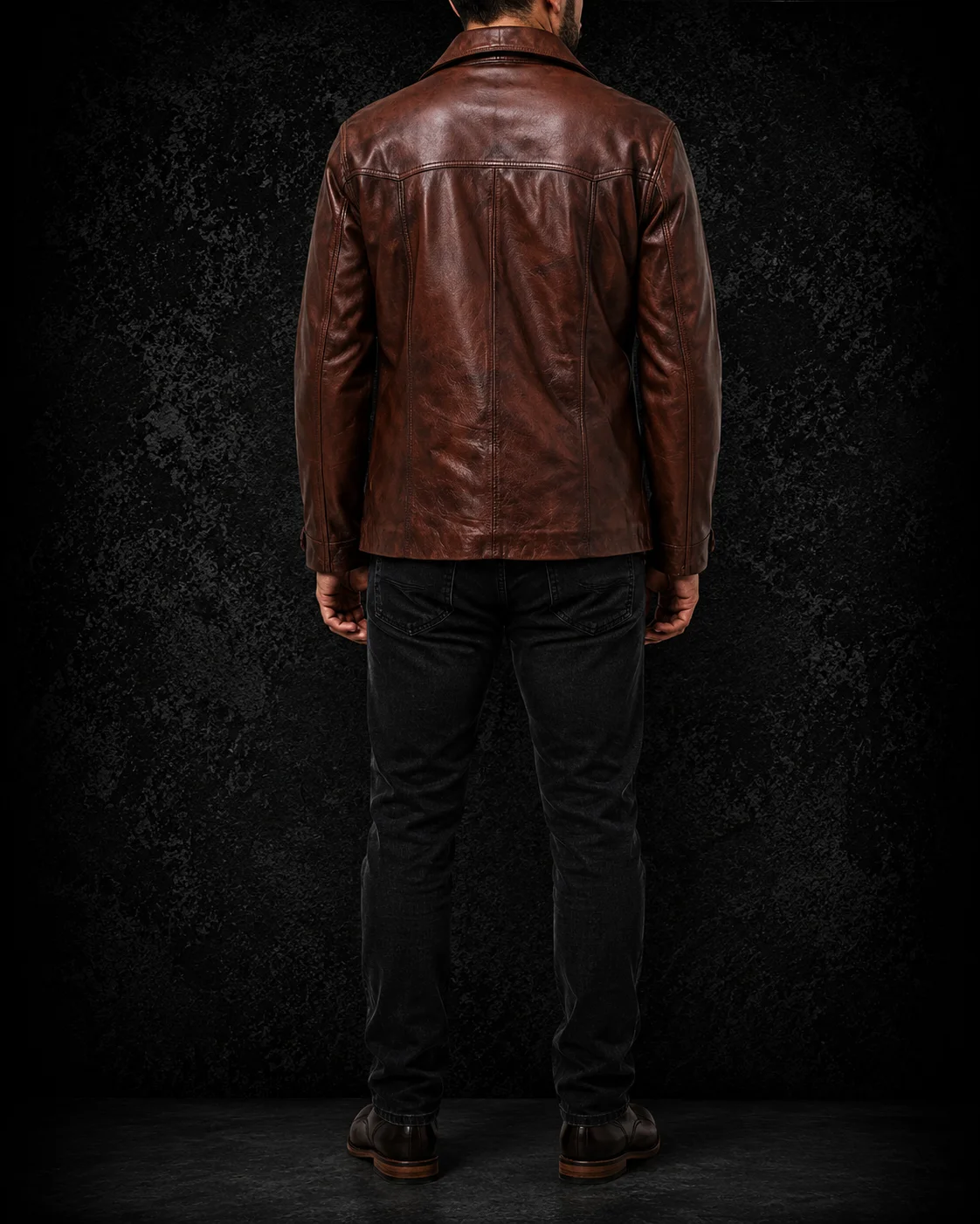 Ronan Brown Leather Blazer Jacket alternate