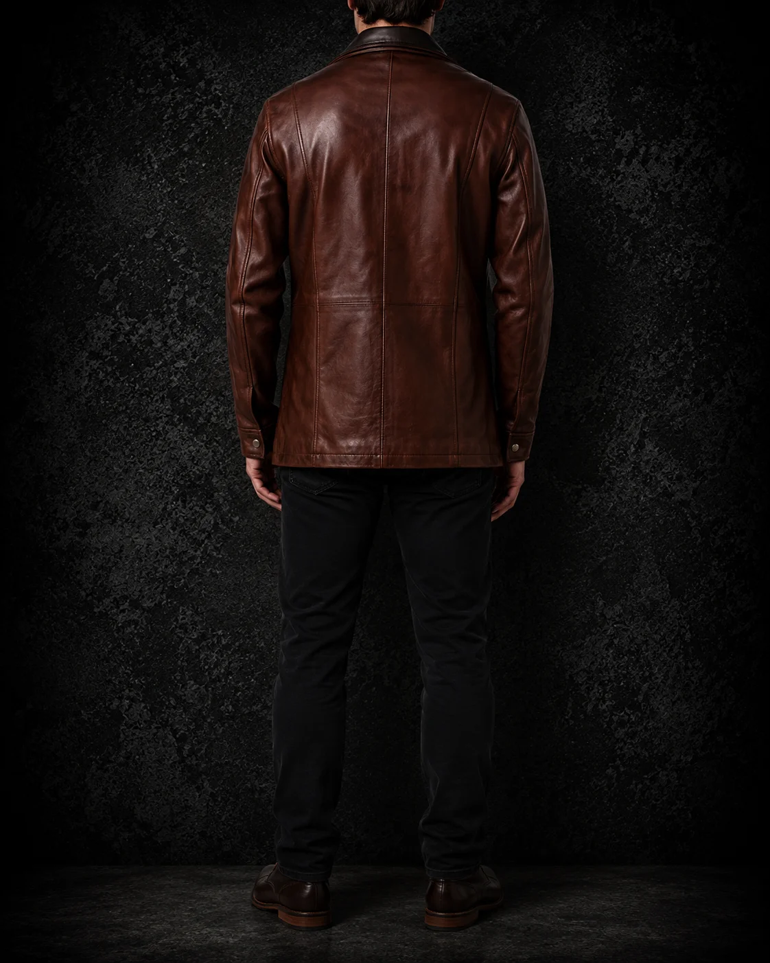 Ryder Distressed Brown Leather Car Coat alternate