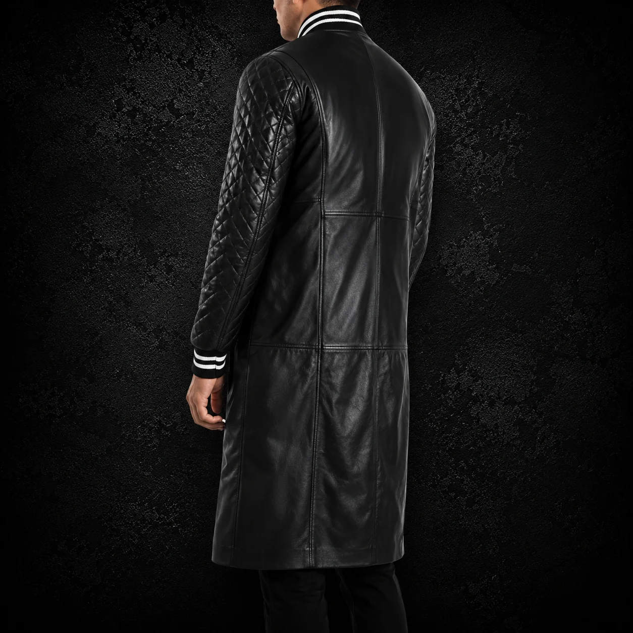 Westbrook Black Leather Varsity Coat alternate